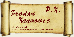 Prodan Naumović vizit kartica